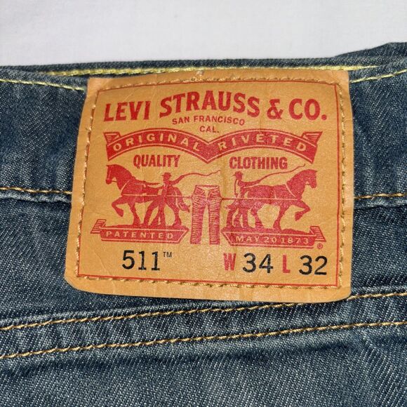 Levi's Men's 511 Slim Fit Jeans 34x32 Straight Medium Wash - Picture 4 of 9
